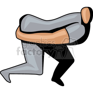 clipart - A Man Bent over To Pass Gas.