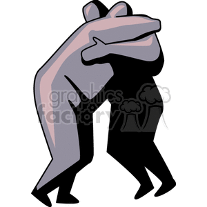 clipart - Two Figures Embracing.