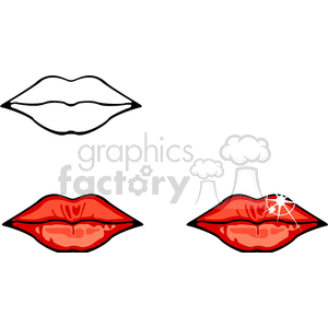 A Pair of Lips one simple one With Glitter clipart. Commercial use image # 155765
