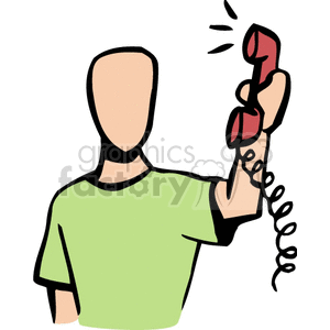 An Image of a Man Holding the Phone while Someone is Talking clipart. Royalty-free image # 155767