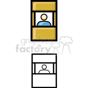 A Simple image of a Person Sitting in a Box Office clipart. Royalty-free image # 155775