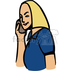 A Blonde Woman Smiling While talking on the Phone clipart. Royalty-free image # 155779