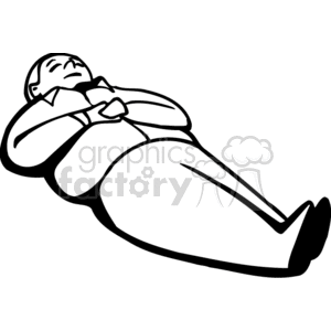 A Man Laying Still and Flat clipart. Commercial use image # 155811