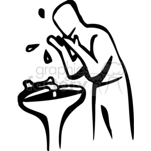 man washing face clipart. Commercial use image # 155831