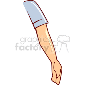 persons arm that is wearing a blue t-shirt clipart. Commercial use image # 155995