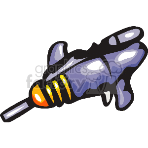 A Silver Purple and Orange Alien Hand Gun clipart. Commercial use image # 156190