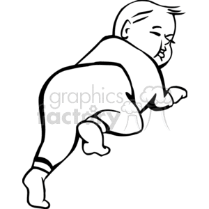 A black and white baby crawling clipart. Royalty-free image # 156462