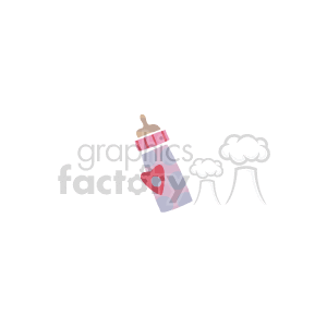 baby bottle with a heart clipart.