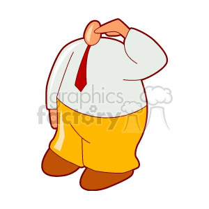 A Man Wearing Yellow Pants and a Red Tie Saluting clipart.