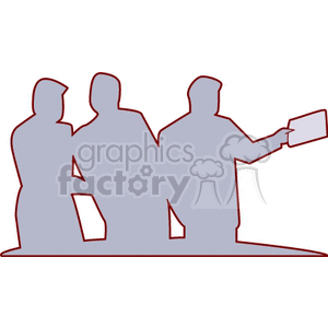 A Silhouette of Three People Having a Discussion clipart. Commercial use image # 156569