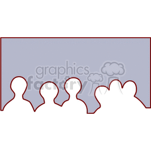 A Silhouette of a Crowd of People Sitting Together clipart.