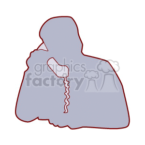 A Silhouette of a Person Talking on the Phone clipart. Commercial use image # 156589