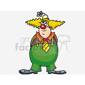 A Silly Plump Clown Looking Fishy wearing a Yellow Hat with a Flower clipart. Royalty-free image # 156648