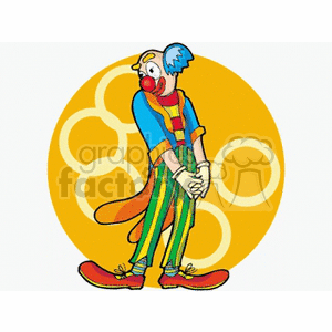 A Shy Clown with Big Red Shoes