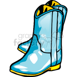 A Pair of Turquoise Roper Boots clipart. Commercial use image # 156810