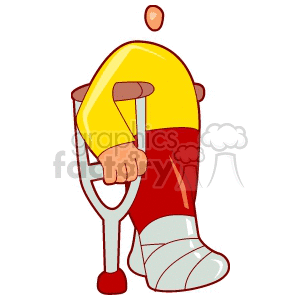 A Large Person with a Wrapped Foot on Crutches clipart. Royalty-free image # 156922