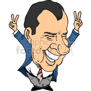  president presidents american political cartoon funny people richard nixon 37th   pres37_Richard_Nixon_c Clip Art People Government 