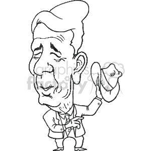 pres40_Ronald_Reagan_bw clipart. Commercial use image # 157950