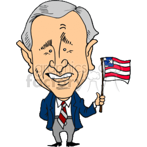  president presidents american political cartoon funny people george bush 43rd flag   pres43_George_W_Bush_c Clip Art People Government  w