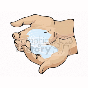 water in hands clipart. Commercial use image # 158187