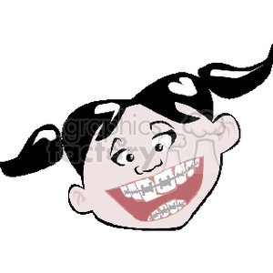 Little girl with braces clipart. Commercial use image # 158583