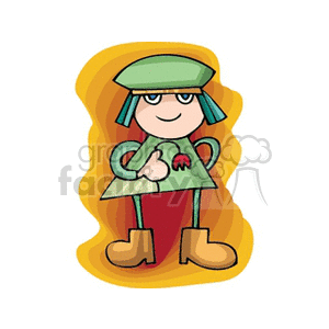 Child holding a dead rose clipart. Royalty-free image # 159019