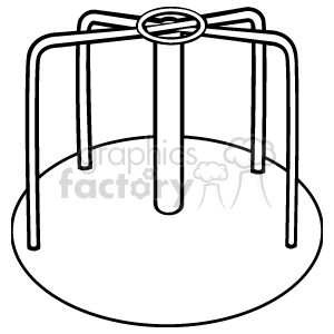 A black and white merry go round clipart. Commercial use image # 159145