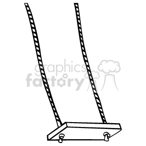 A black and white swinging swing clipart.