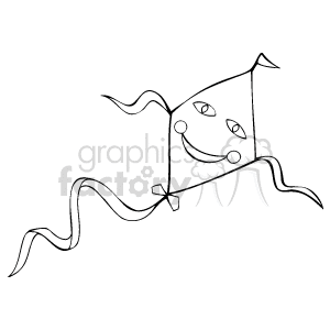 A black and white kite with a smiling face on it clipart. Commercial use image # 159185