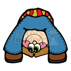 A boy bent over looking through his legs clipart. Royalty-free image # 159253