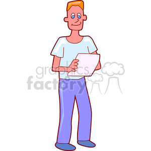guy with a paper clipart. Royalty-free image # 159331