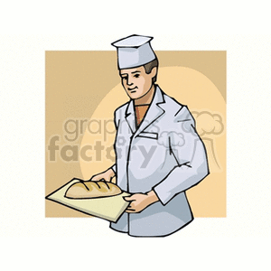 Chef with bread loaf clipart. Royalty-free image # 159920