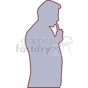 silhouette of a man smoking a pipe clipart. Commercial use image # 159936