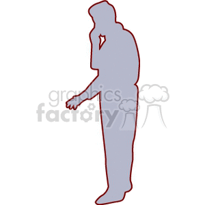 Silhouette of a man on the telephone clipart.