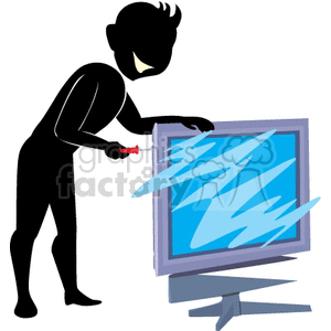 TV salesman clipart. Commercial use image # 161218