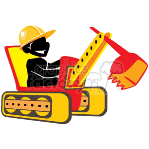 cartoon excavator clipart. Commercial use image # 161320