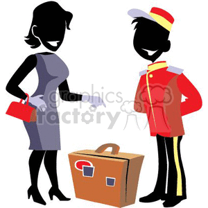 women talking to bellboy clipart. Royalty-free image # 161416