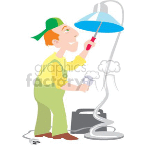  people job jobs work working occupation occupations career careers electrician electricians handyman light bulb   jobs-122105-124 Clip Art People Occupations 