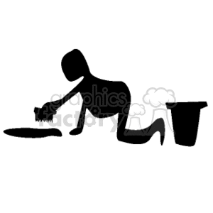 person cleaning the floor clipart. Commercial use image # 161882