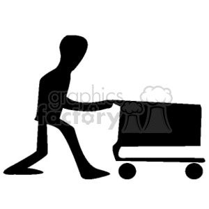 silhouette silhouettes shopping shop cart carts  Clip Art People Shadow People stores cartoon
