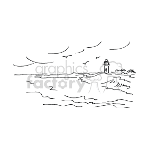  east coast ocean black white water oceans coasts waves lighthouse lighthouses   eastcoast_bw_017 Clip Art Places 