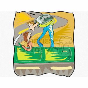   hitchhiker hitchhikers people road roads traveling travel  autostop3121.gif Clip Art Places Outdoors 