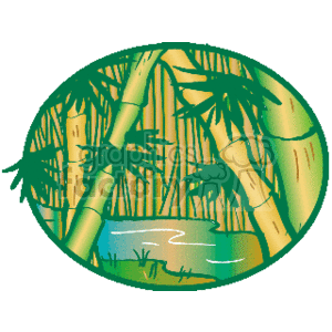   tree trees jungle jungles palm tropical swamp bamboo  green_bamboo.gif Clip Art Places Outdoors 