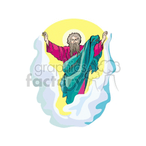God shown through the clouds. clipart. Royalty-free image # 164392
