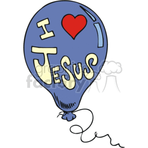 Blue I love Jesus balloon clipart. Royalty-free image # 164676