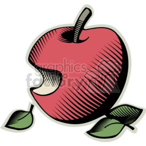 red apple with bite taken out of it clipart. Commercial use image # 165016