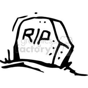 black and white RIP tombstone clipart. Commercial use image # 166123