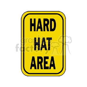 Hard hat area sign clipart. Commercial use image # 166747