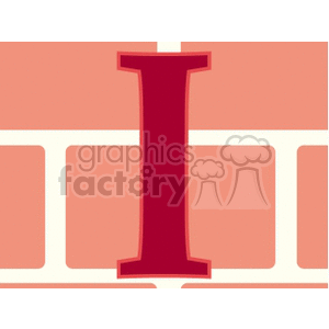 Letter I with Brick Background clipart.