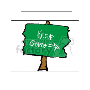 Green Keep Going Sign with Right Arrow clipart. Royalty-free image # 167196